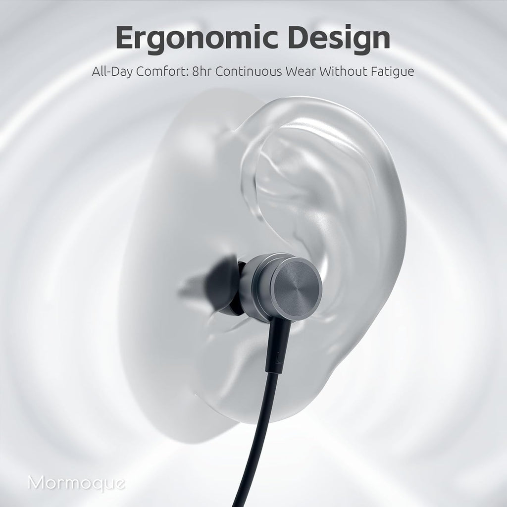 MORMOQUE Neckband Bluetooth Headphones,Wireless Earbuds with Magnetic Switch,Built-in Microphone Earphone,40H Playtime,ENC+IPX5 Waterproof HD Bass,for Sports/Running/Gym/Travel,Compatible iOS/Android