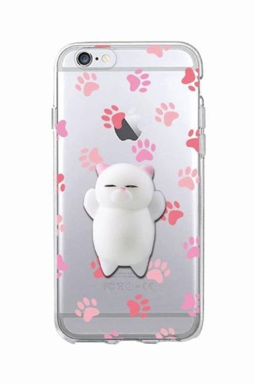 Cat Lover Phone Case with 3D Squishy Kitty Cat Paw