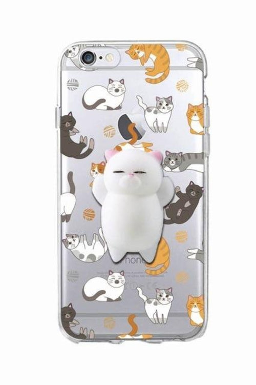Cat Lover Phone Case with 3D Squishy Kitty Cat Paw