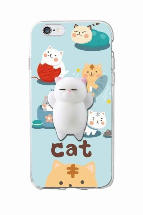 Cat Lover Phone Case with 3D Squishy Kitty Cat Paw