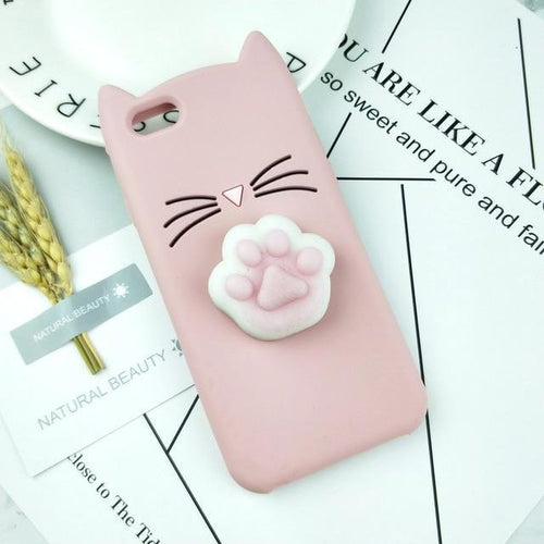 Cat Phone Case with 3D Squishy Kitty Paw